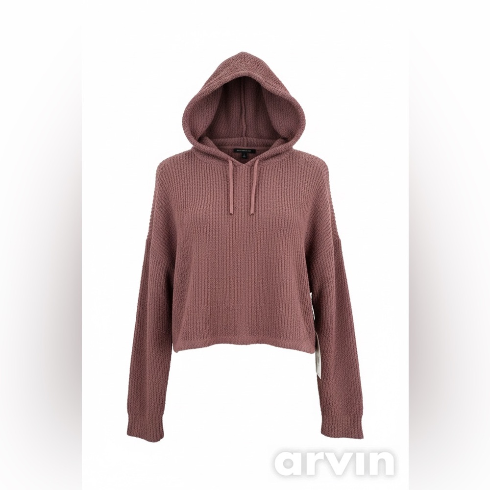 Billabong NWT Dusty Rose Cropped Hooded Knit Sweater women’s Size XL